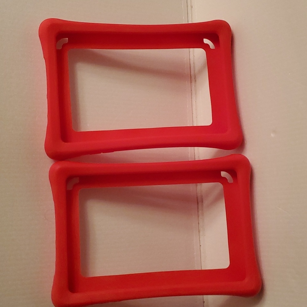Nabi Set of 2 Bumper Drop Safe Red Silicone Protective Guard For Nabi Tablet